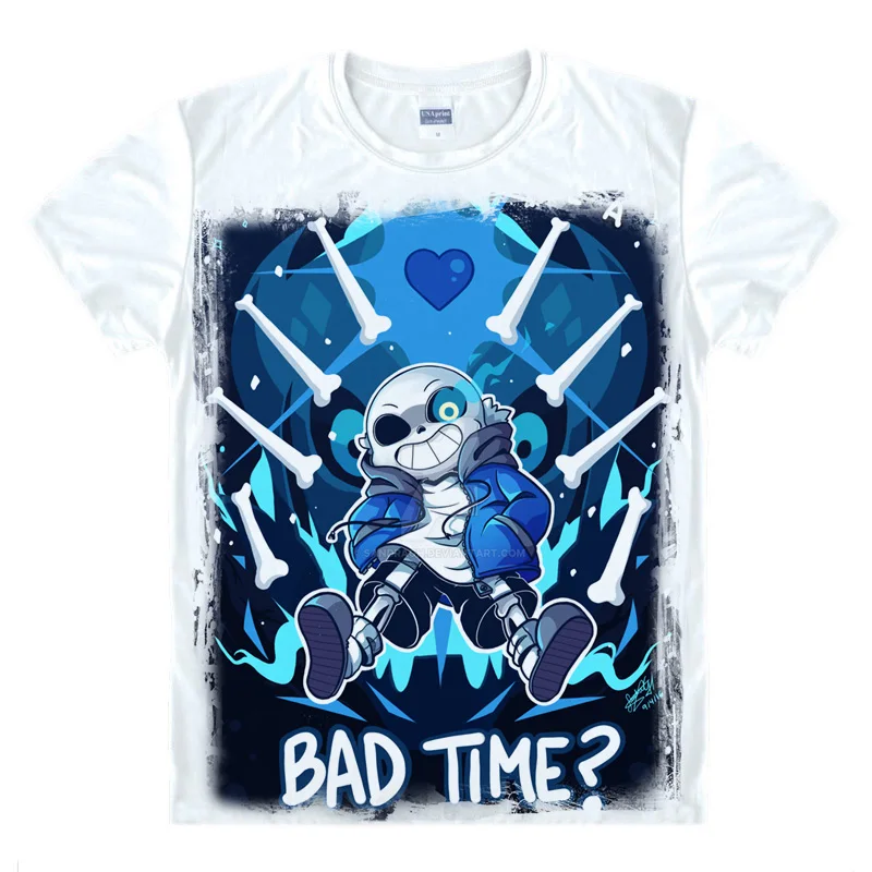 Модные игры Undertale футболки с принтом черепа брата Необычная футболка коротким