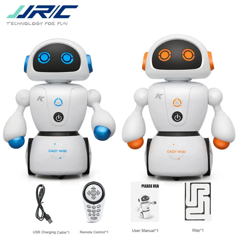 JJRC R6 CADY WIGI Line Following Maze Solving Intelligent Programming RC Dancing Robot Blue Orange For Kids Birthday Gifts VS R2
