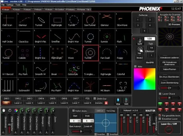 Феникс 4 Лайв лазерный дисплей программное обеспечение лазерный светильник шоу Дизайнер контроллер программного обеспечения