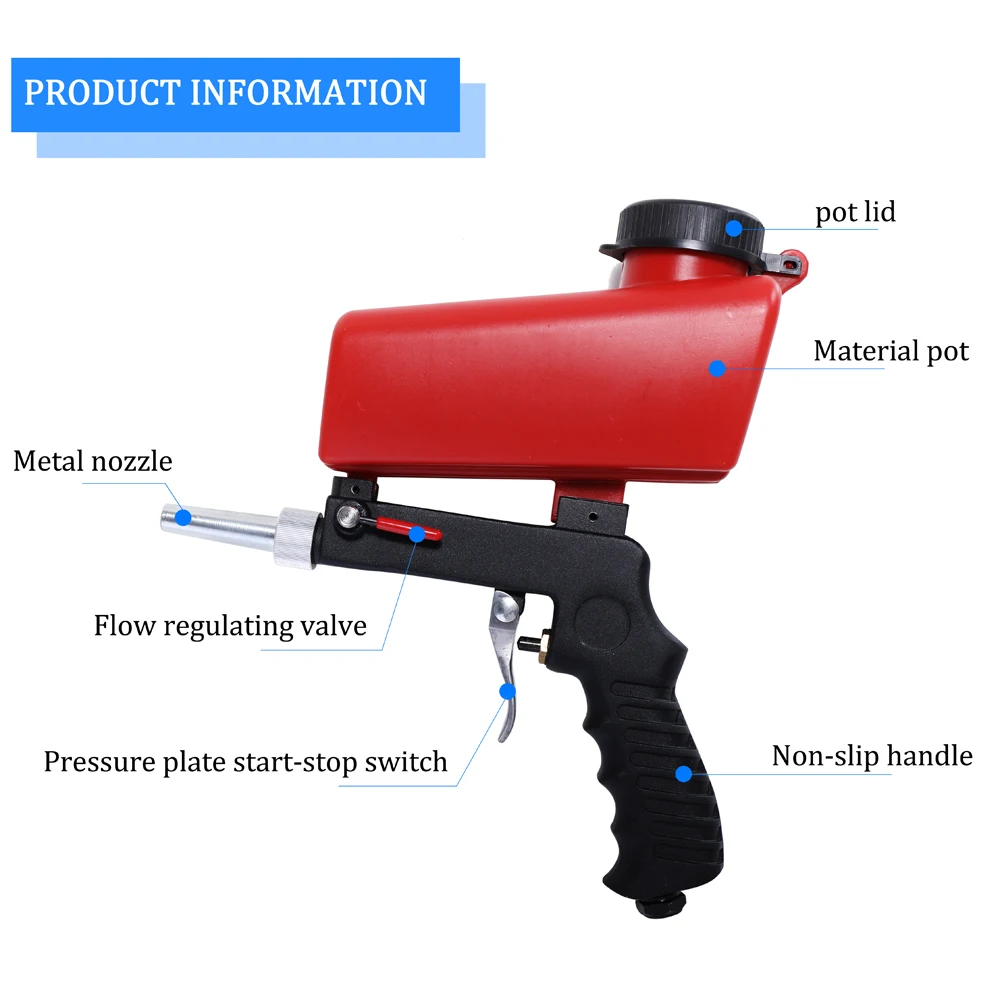 Портативный гравитационный Пескоструйный пистолет Пескоструйный домашний DIY пневматический Пескоструйный набор ржавчины устройство пескоструйная машина