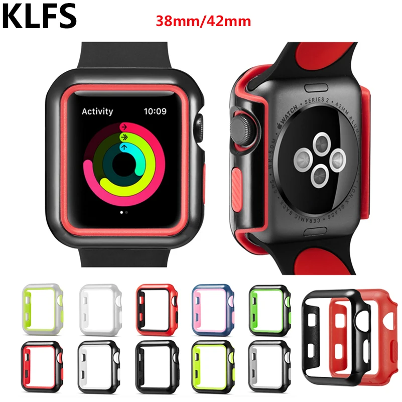 

KLFS Double-deck Color iWatch Sport Case Cover Protector Fashion Bumper Rugged For Apple Watch Series 3 /2 /1 38mm 42mm
