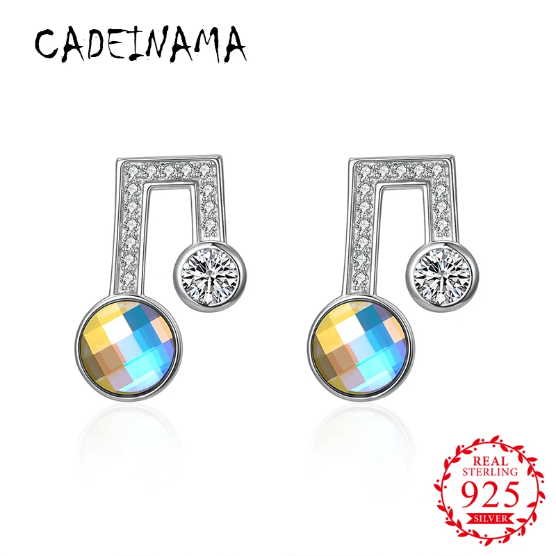 CADEINAMA Классические однотонные серьги-гвоздики для девочек из стерлингового