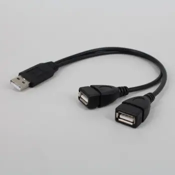 

New USB 2.0 Male To 2 Dual USB Female Jack Splitter Hub Power Cord Adapter For PC Laptop #911