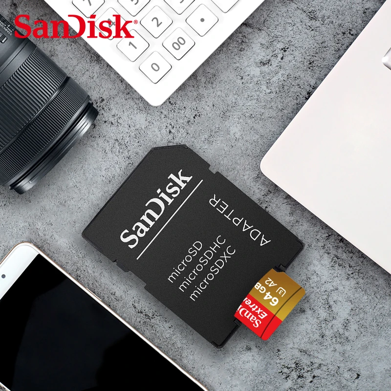 SanDisk Extreme PRO Micro SD карта скорость чтения 170MBs 128 Гб 64 Гб U3 V30 A2 карта памяти SDXC флэш-карта TF карта 4K UHD microsd