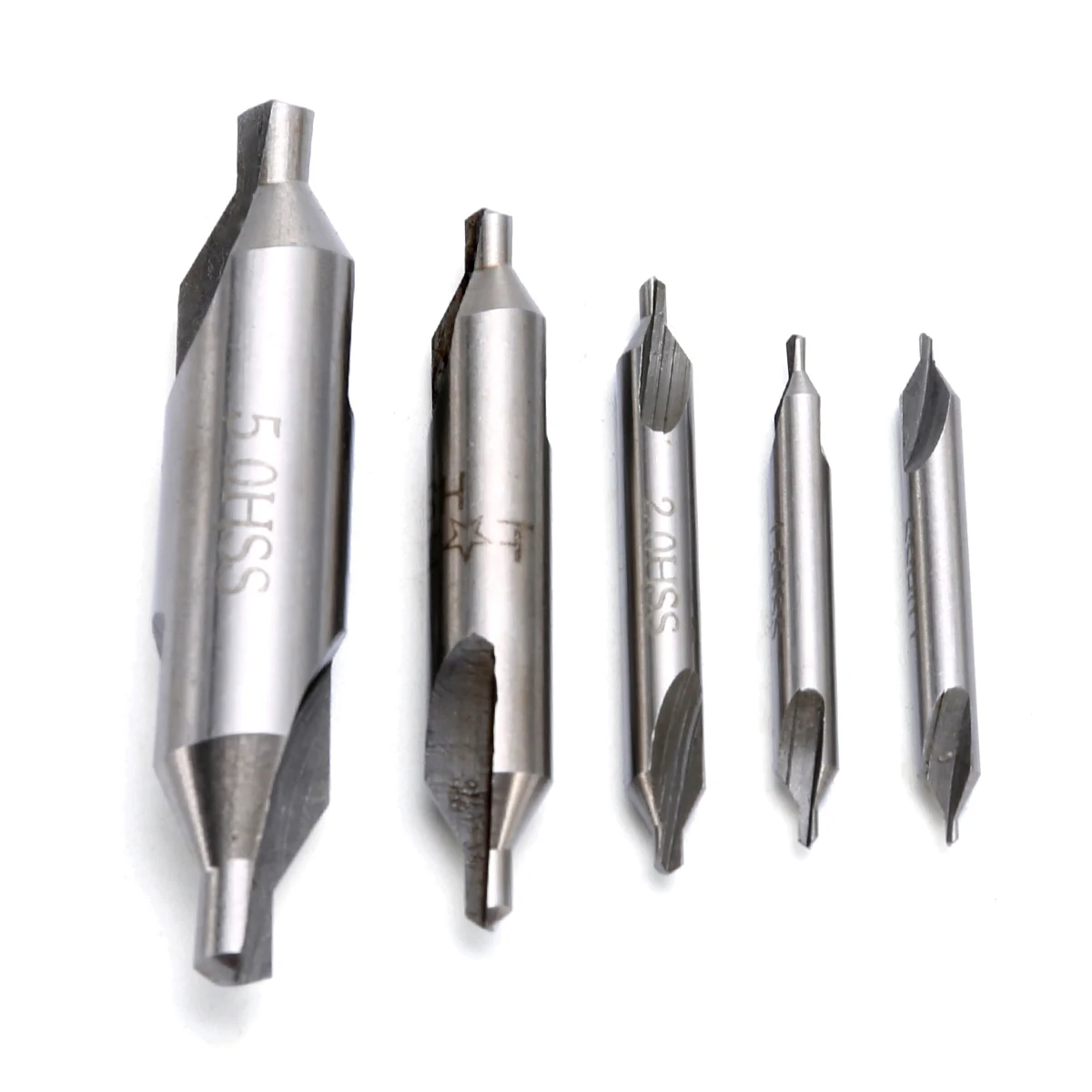 10pcs  60 Degree Combined Countersink Center Drills Bits 1/1.5/2/3.15/5mm High Speed Steel For Power Tools