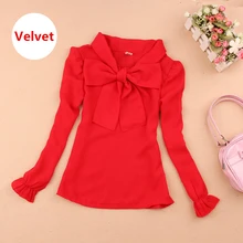 Коллекция года, осенне-зимние рубашки для девочек Одежда для детей плотная бархатная школьная блуза для девочек детская одежда 4 цвета, От 1 до 16 лет