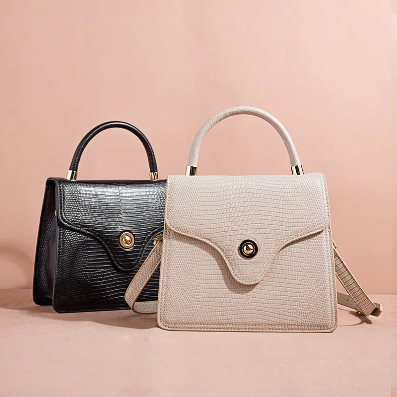 

2019 New Split Leather Handbags Ladies Fashion Alligator pattern Women Messenger Bag High Capacity Female Shoulder Bag Simple