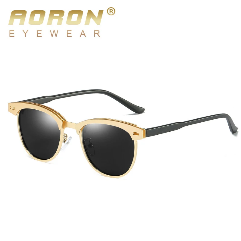 AORON алюминия солнцезащитные очки Для мужчин Для женщин поляризационные 2019 UV400 Роскошные Брендовая Дизайнерская обувь женские