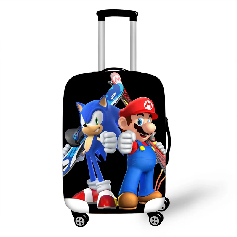 18-32 Inch Sonic Super Mario Bros Elastic Thicken Luggage Suitcase Protective Cover Protect Dust Bag Case Cartoon Travel Cover