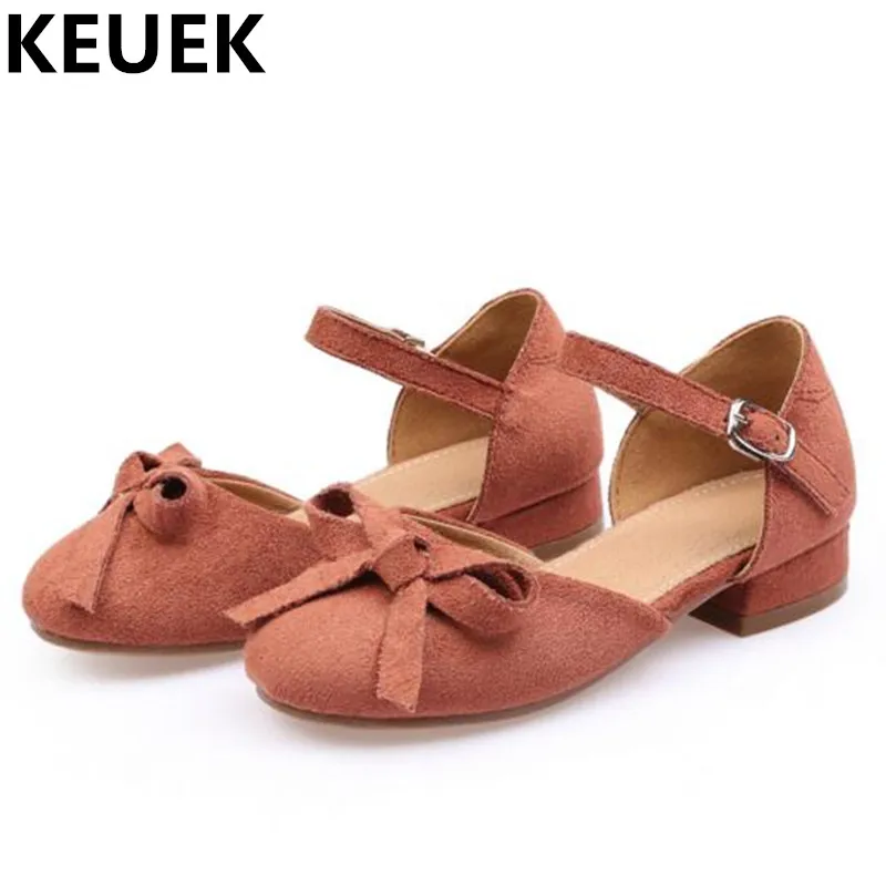 

NEW Summer Single Shoes Children Leather Sandals Girls Fashion Bowtie Baotou Sandals Baby Princess Casual Beach Kids Shoes 044