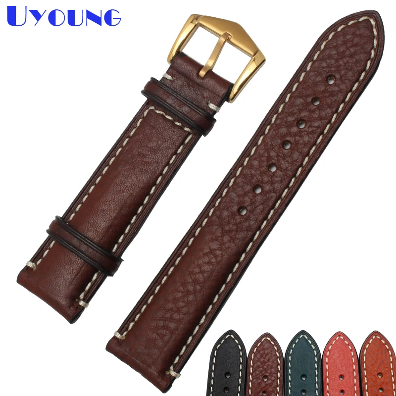 

Genuine leather strap watchband 18 19 20 22mm fashion leather bracelet wristwatches belt wholesale watch accessories pin clasp