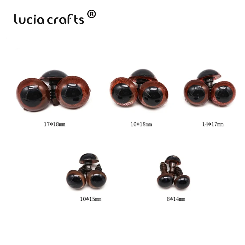 Lucia crafts, 10 пар/20 пар, детская пластиковая игрушка для рукоделия, куклы, глаза, пластиковые безопасные глаза, сделай сам, кукольные аксессуары ручной работы K0919