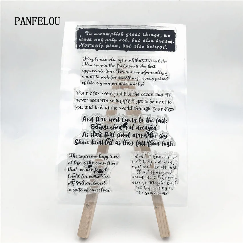 

PANFELOU journaling words Transparent Silicone Rubber Clear Stamps cartoon for Scrapbooking/DIY Christmas wedding album