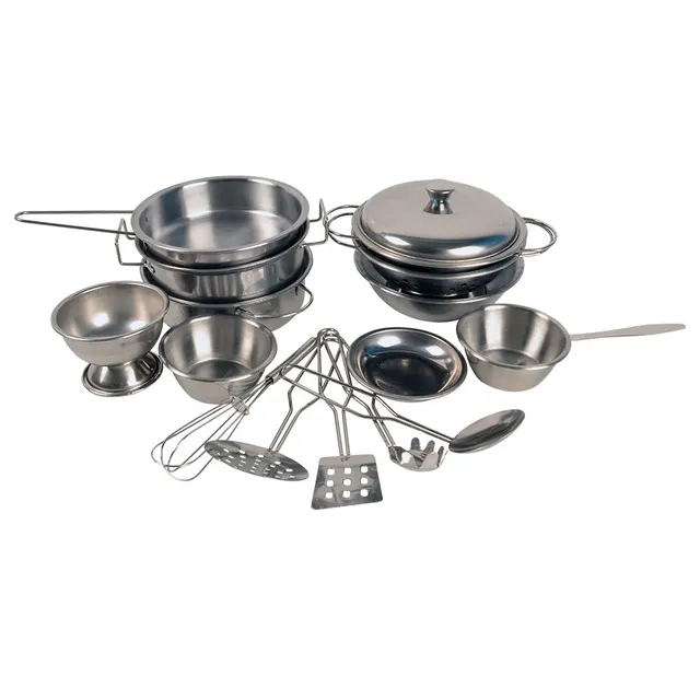 Us 14 9 Stainless Steel Toy Pots And Pans Pretend Play Kitchen Set For Kids 16pcs Gift Ng In Toys From Hobbies On
