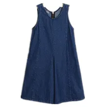 От 4 до 14 лет, Детские и подростковые осенне-летние хлопковые джинсы для девочек мягкие комбинезоны модные детские повседневные Комбинезоны на подтяжках для девочек