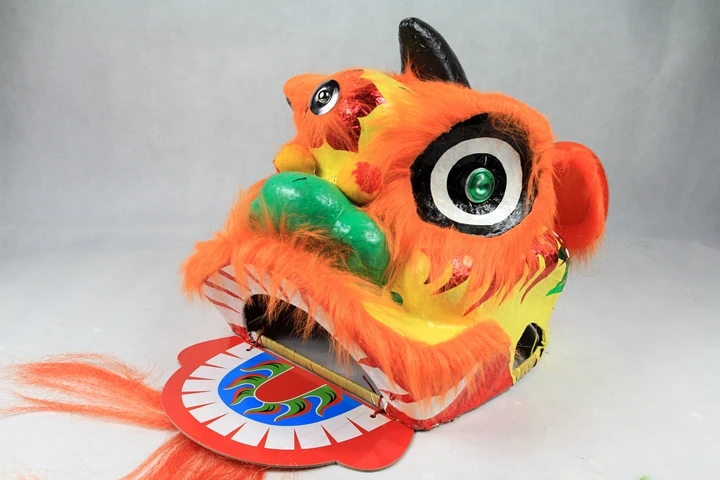 10.5inch orange chinese lion dance head without kids toys