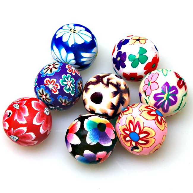 High quality handmade polymer clay beads,12mm round caly Beads,assorted