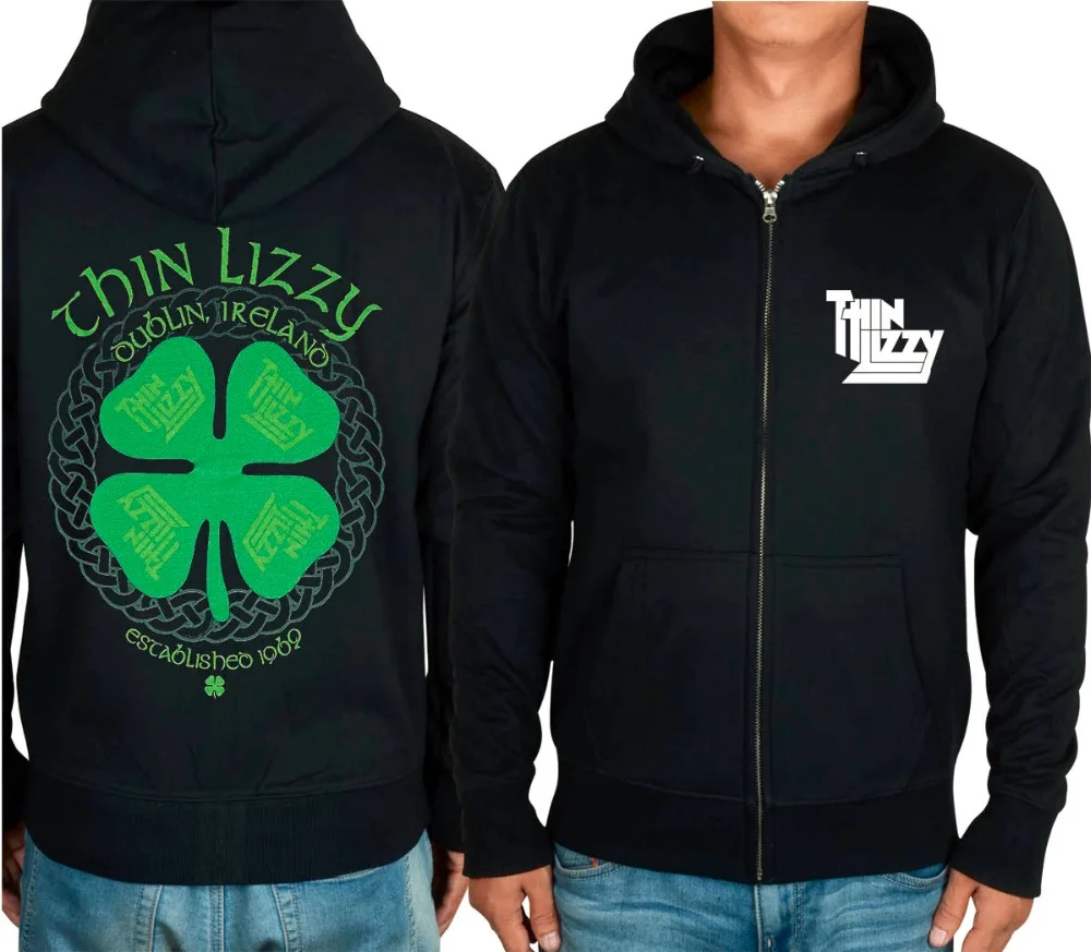 14 Styles Clover Thin Lizzy Rock hoodies winter jacket men punk metal