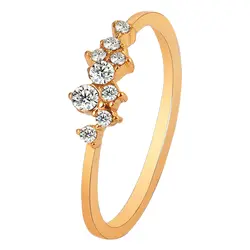 Элегантные женские Модные палец кольцо ювелирные изделия Strass кристалл опал кольца разного размера Лидер продаж гальваническим девять