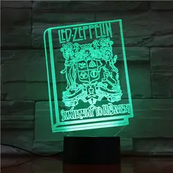 Светодиодный ночник 3D иллюзия Лампа музыка английский рок группа Led Zeppelin книга для дома украшение для офиса крутой подарок для фанатов