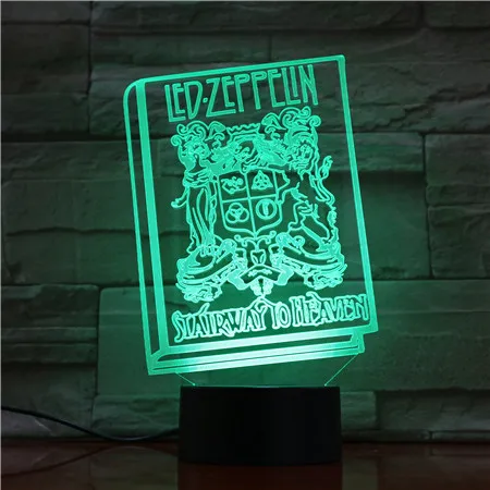 

Led Night Light 3D Illusion Lamp Music English Rock Band Led Zeppelin Book for Home Office Room Decoration Cool Gift for Fans
