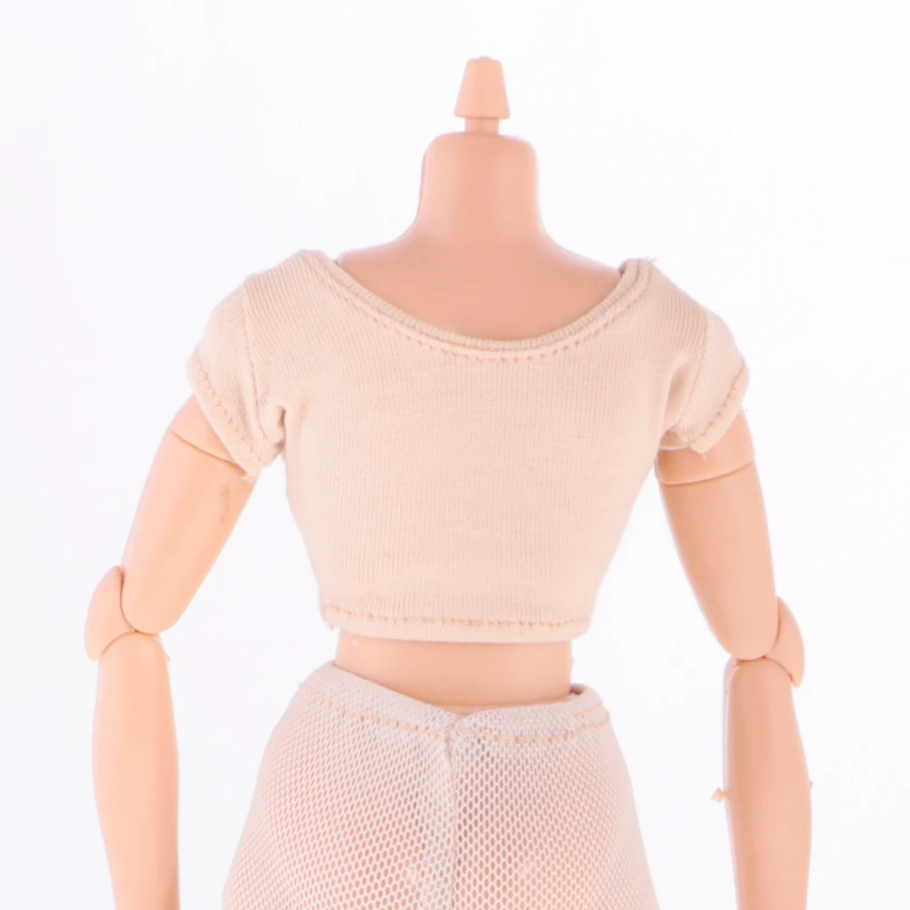 Fashion 1/6 Short Sleeve Crop Top T-Shirt Vest for Blyth 12