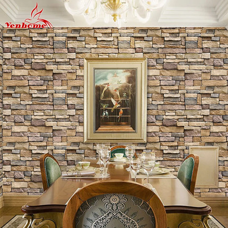 

Yenhome Brick Wall Stickers Living Room Waterproof Self-adhesive Wallpaper Home Wall Decoration Moisture-proof Stickers 45cmx10m