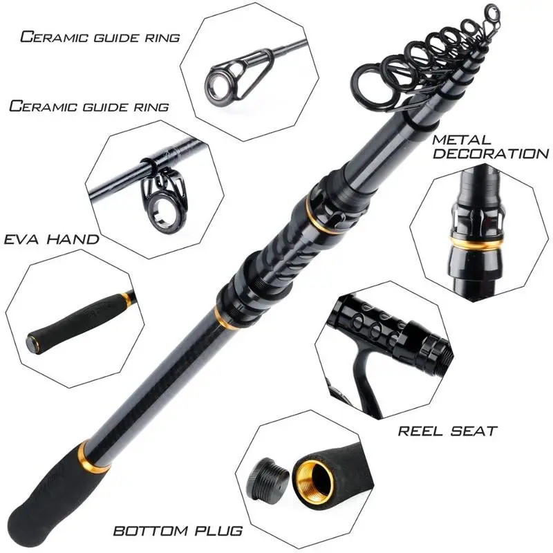 Sougayilang 1.8-3.6 m تلسكوبي الصيد قضيب-24 طن قضيب من ألياف الكربون و 13 + 1BB الصيد بكرة السفر الصيد قضيب كومبو Pesca Sougayilang 1.8-3.6 m تلسكوبي الصيد قضيب-24 طن قضيب من ألياف الكربون و 13 + 1BB الصيد بكرة السفر الصيد قضيب كومبو Pesca