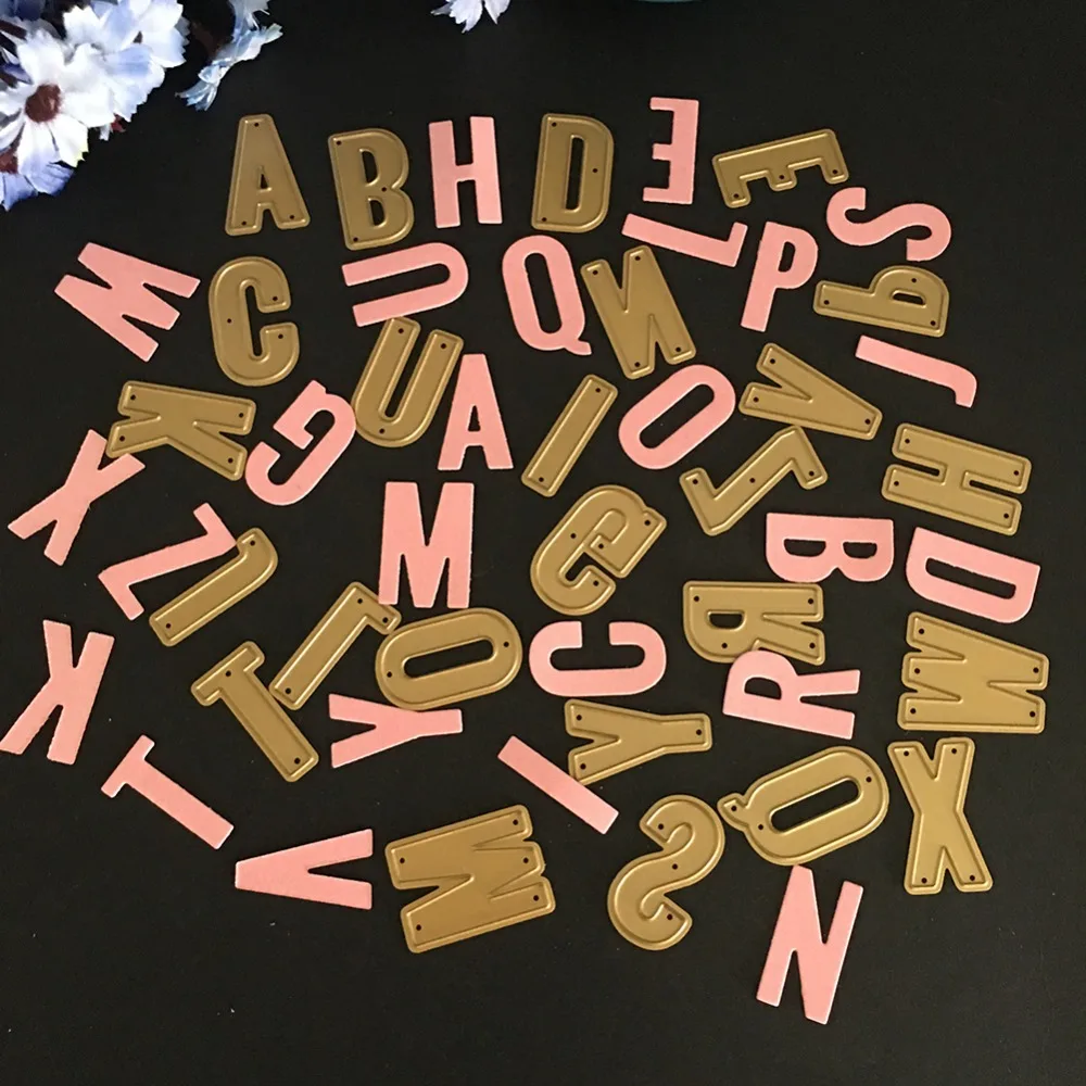 Новые металлические режущие штампы Lowercase заглавные буквы алфавита вырезать для