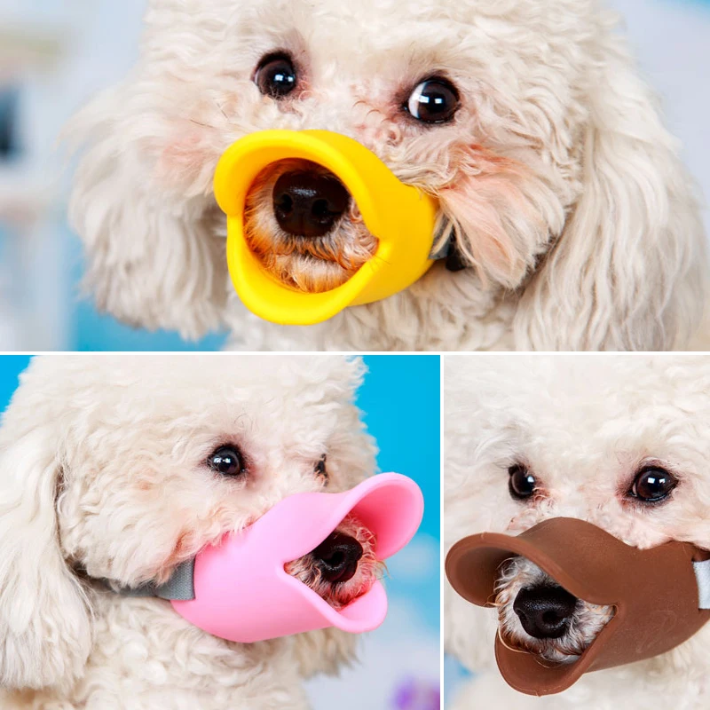 

Dog Muzzle Silicone Cute Duck Mouth Mask Muzzle Bark Bite Stop Small Dog Anti-bite Masks For Dog Products Pets Accessories