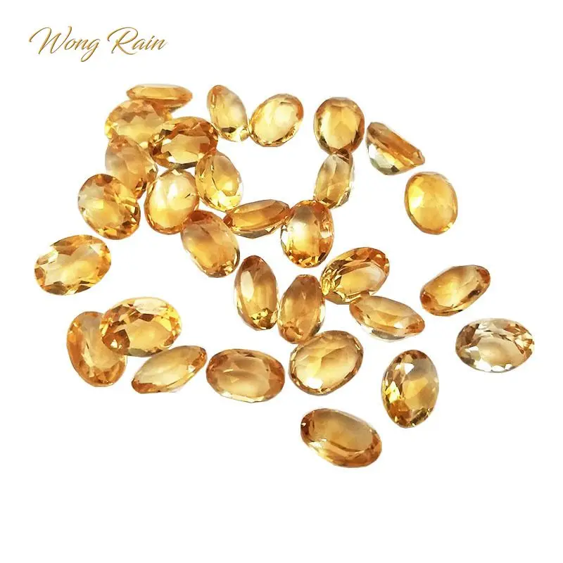 Wong Rain Top Quality 1 PCS 6 * 8 MM Oval Cut Natural Citrine Loose Gemstones DIY Stones Decoration Jewelry Wholesale Lots Bulk Wong Rain Top Quality 1 PCS 6 * 8 MM Oval Cut Natural Citrine Loose Gemstones DIY Stones Decoration Jewelry Wholesale Lots Bulk