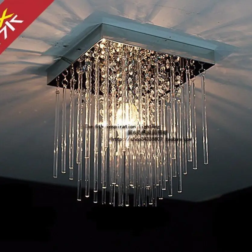 Modern square crystal ceiling lamp LED lamps restaurant corridor high power LED Ceiling Lights led lustre light