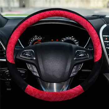 

Car Steering Wheel Cover Winter Warm Artifici Plush Steering Wheel Covers Auto Steering Wheel Cover Plush Anti-Slip Cover #F