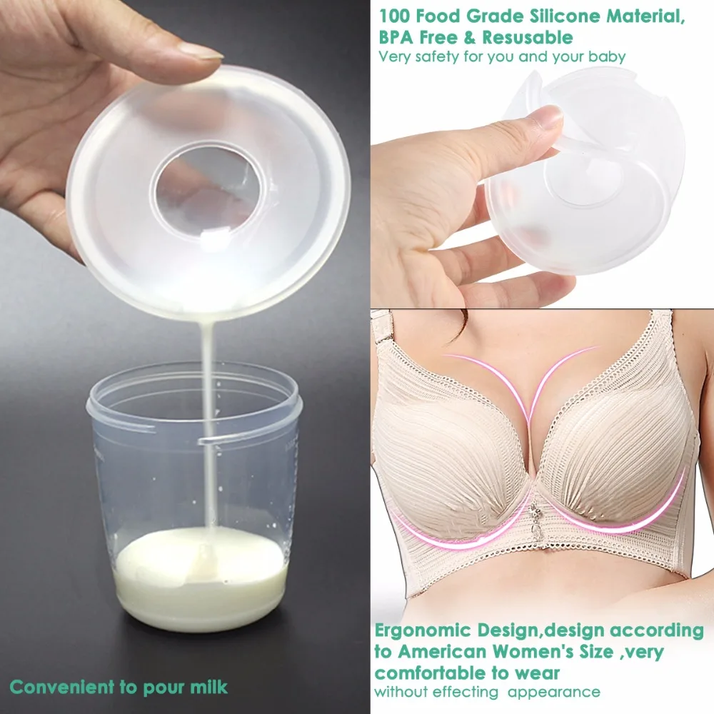 

2pcs/lot Breast Milk Collector Bag Nipple Reusable Silicone Suction Cup Holder Maternity Postpartum Nursing Bra Cushion Shell