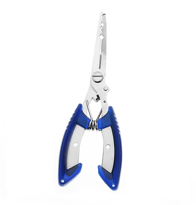 Новейшие горячие плоскогубцы-ножницы для рыбалки из нержавеющей стали, инструмент для удаления крючков - Цвет: Синий