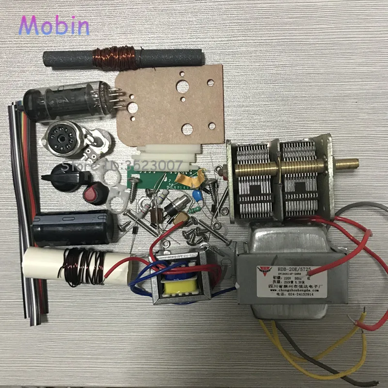 

1PCS/LOT 6P1 tube transmitter 5W tube shortwave transmitters MW Transmitter with air variable capacitance Free shipping
