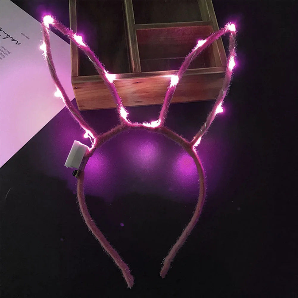 

Head Hoop Decoration Flashing Band LED Effect Cute Rabbit Ears Women Party Glowing Supplies Gift Festival Bunny Hair Accessories