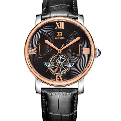 Швейцарские часы мужские роскошные брендовые наручные часы Бингер автоматические самовзводные дайвер водонепроницаемые часы с кожаным ремешком BG-0408-2 - Цвет ремешка: Item 5