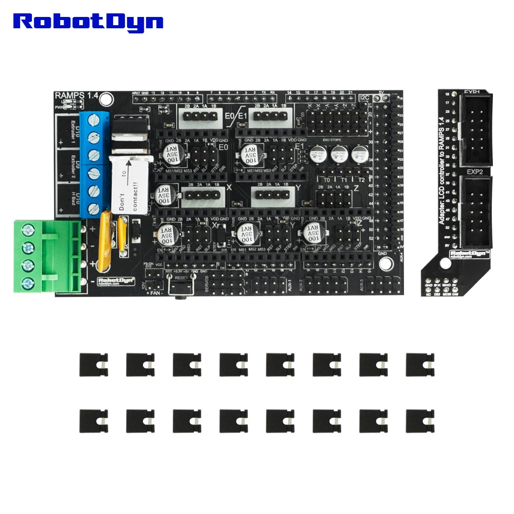 3D принтер и ЧПУ базовый комплект. Мега 2560 R3 + ПЛАТФОРМЫ 1,4 + адаптер + Кабель MicroUSB (50 см) совместимый для Arduino и RepRap проектов