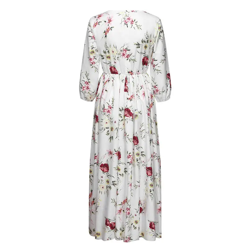 New Women Summer Casual Half Sleeve Boho Dresses Swing Floral-Printed Holiday Maxi Dresses Bohemian Beach Holiday Daily #4A30 (6)