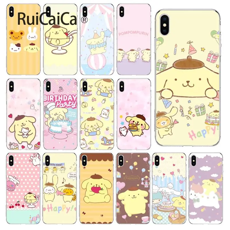 

Ruicaica Sanrio pompompurin cartoon girl TPU Transparent Phone Case Cover Shell for iPhone 5 5Sx 6 7 7plus 8 8Plus X XS MAX XR
