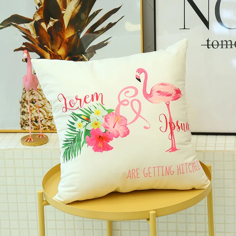 Flamingo Cushion Pillow Case Wedding Gifts for Guests Bridesmaid Gifts Baby Shower Souvenir Wedding Favors Personalized Gifts - Цвет: 3