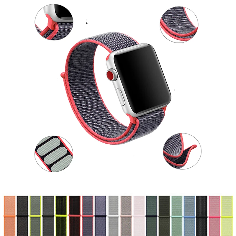 38mm 42mm 40mm 44mm band apple watch series 1, 2, 3, woven nylon band Strap iWatch 4 colorful pattern classic buckle 38mm 42mm 40mm 44mm band apple watch series 1, 2, 3, woven nylon band Strap iWatch 4 colorful pattern classic buckle