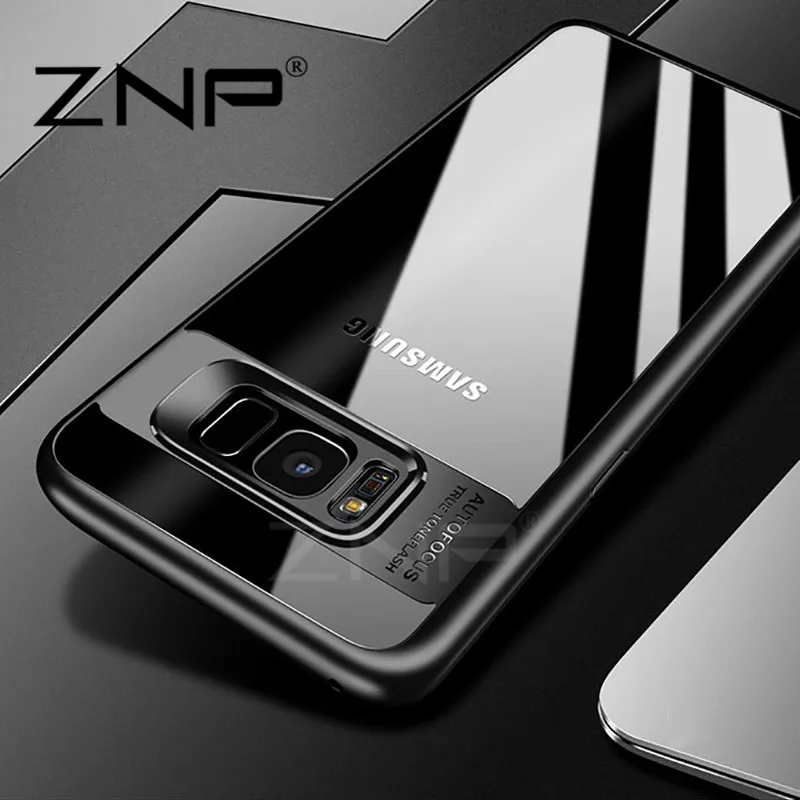 ZNP Silicone Phone Cases for Samsung Galaxy S8 S8 Plus Transparent PC & TPU Slim Case for Samsung S8 Plus S8 Cover Case Coque cases-for-s8+