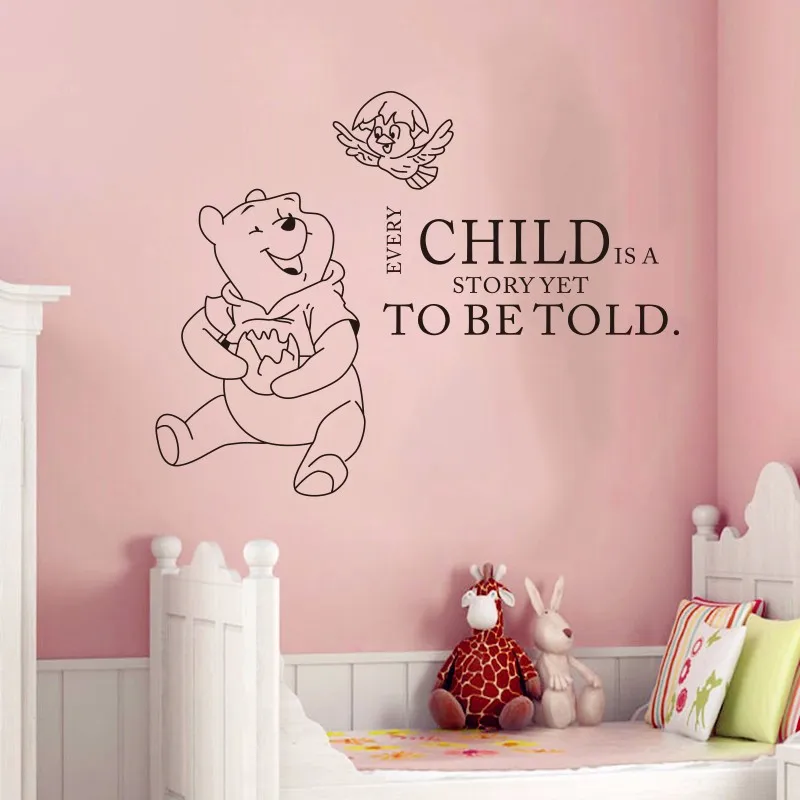 Winnie The Pooh Wall Decal Quotes Tigger Piglet  Boy and girl name decal Trendy sticker Baby room decal 5033