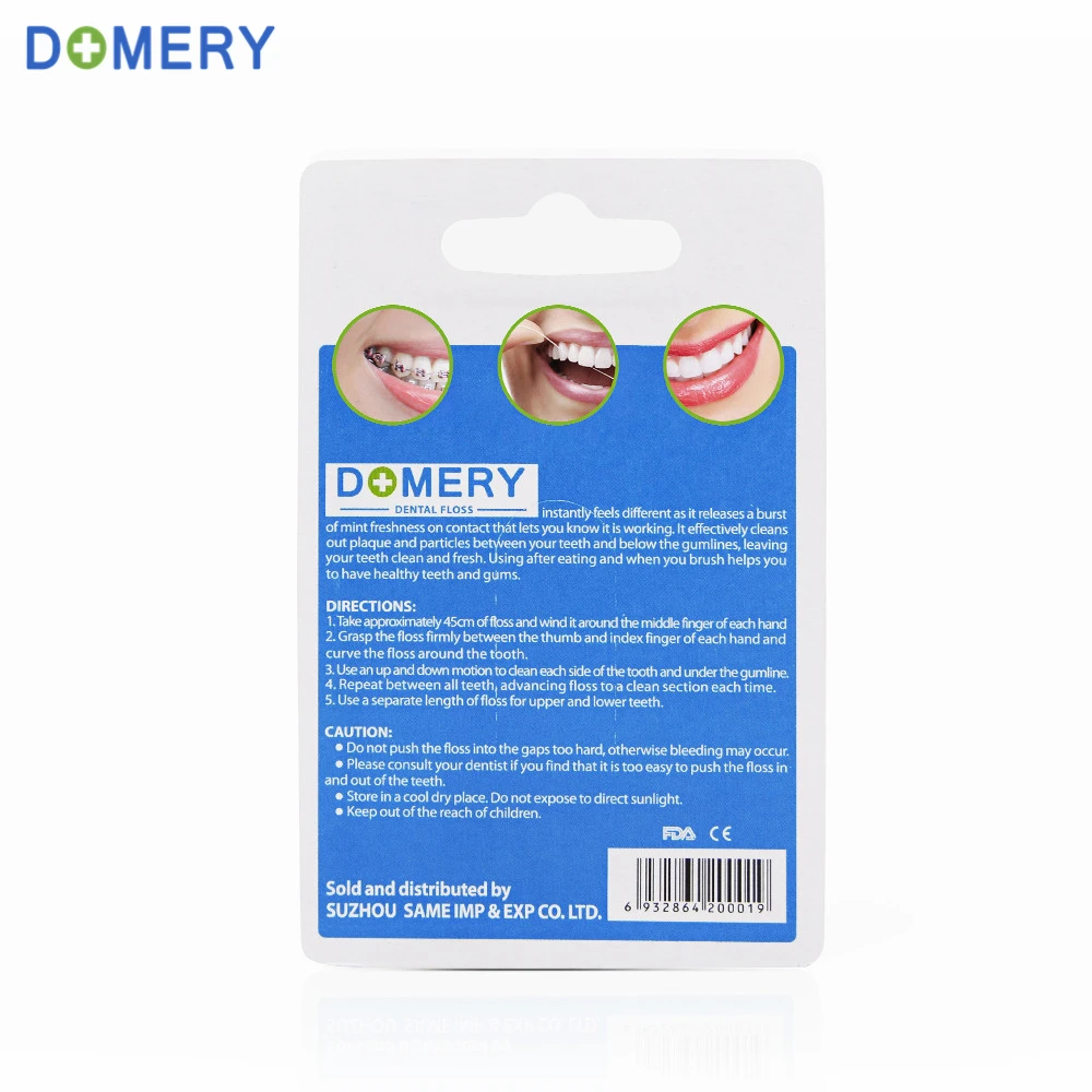 Domery 50 м/катушка зубная нить зубная зубочистка межзубная щетка для чистки полости рта уход за зубами гигиенический набор