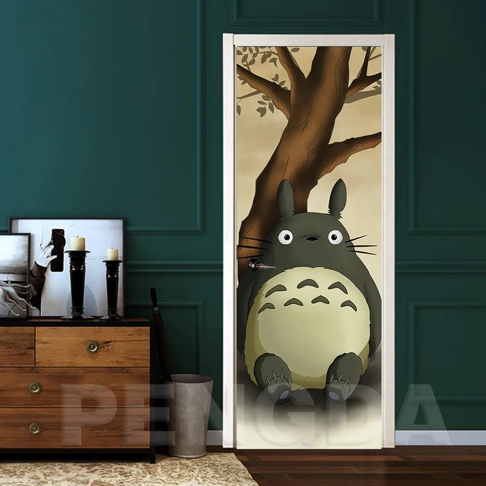 Наклейка для домашнего декора DIY на дверь самоклеящаяся My Neighbor Totoro аниме бумага