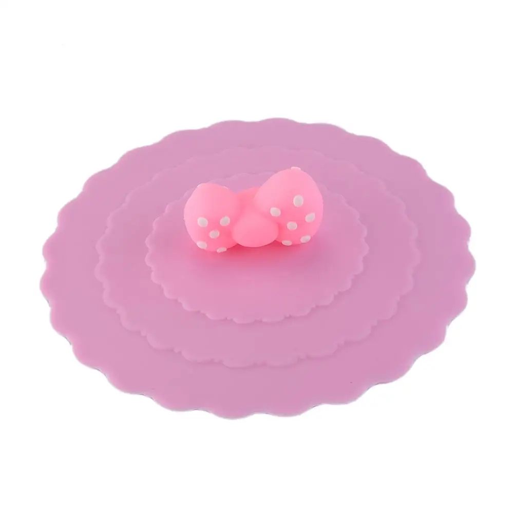 PinkSpots Милые фрукты украшают чашка для питья воды крышка силикон FDA кухня против пыли чаша крышка чашки уплотнения стеклянные кружки Крышка диаметр 10 см - Цвет: PinkSpots