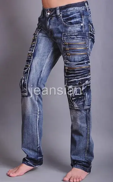 Best price at $107 Cheap Zipper casual Straight jeans man pants slim fashion famous brand mens denim jeans motorcycle true jean men pant british style