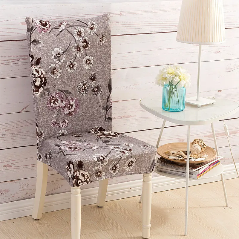 Hyha Floral Letter Dining Chair Cover Spandex Elastic Anti-dirty Slipcovers Protector Stretch Removable Hotel Kitchen Seat Case - Цвет: 12